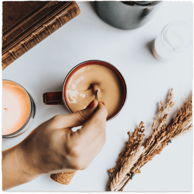 senseo coffee characteristics cup spoon from above